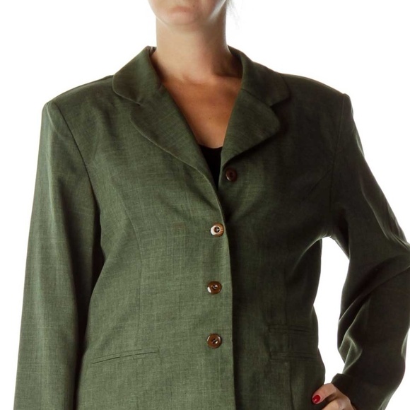 SAG HARBOR Green Textured Suit Jacket - Picture 4 of 4